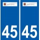 45  Beaune-la-Rolande logo ville autocollant plaque stickers