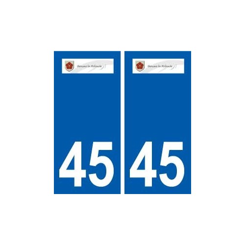 45  Beaune-la-Rolande logo ville autocollant plaque stickers