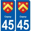 45  Cepoy blason ville autocollant plaque stickers