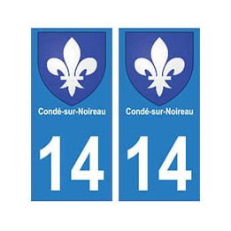 14 Condé-sur-Noireau ville autocollant plaque