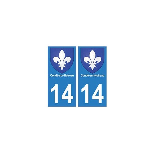 14 Condé-sur-Noireau ville autocollant plaque