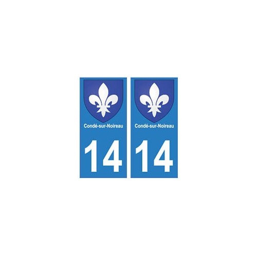 14 Condé-sur-Noireau ville autocollant plaque
