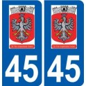 45  Châtillon-Coligny logo ville autocollant plaque stickers