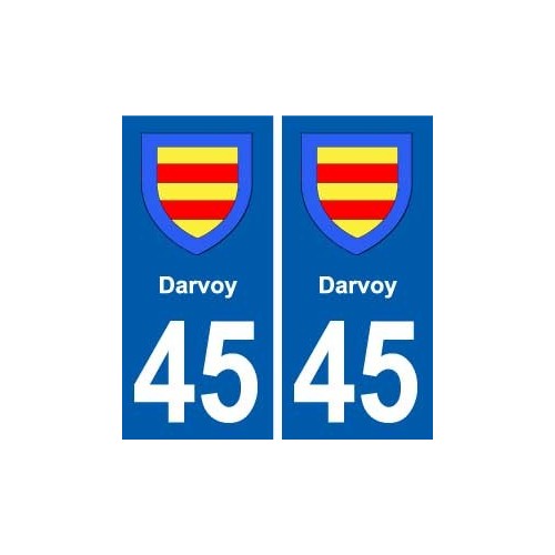 45  Darvoy blason ville autocollant plaque stickers