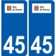 45 Darvoy logo ville autocollant plaque stickers