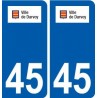 45 Darvoy logo ville autocollant plaque stickers