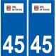 45 Darvoy logo ville autocollant plaque stickers