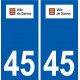 45 Darvoy logo ville autocollant plaque stickers
