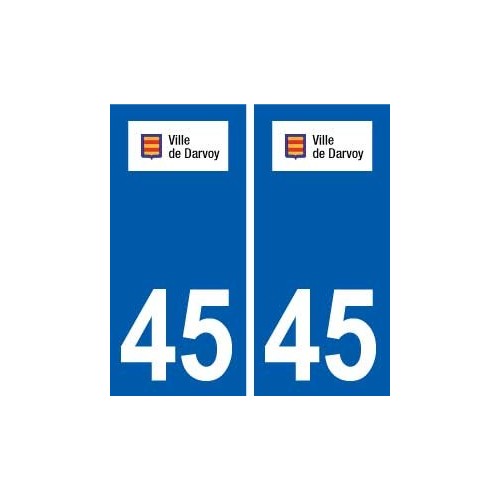 45 Darvoy logo ville autocollant plaque stickers