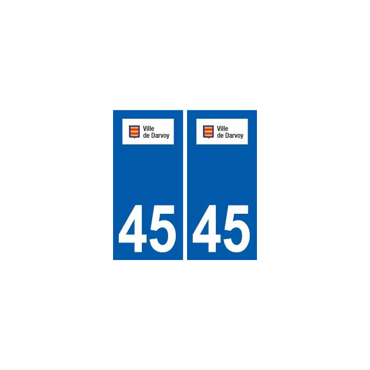 45 Darvoy logo ville autocollant plaque stickers