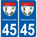 45 Pithiviers-le-Vieil blason ville autocollant plaque stickers