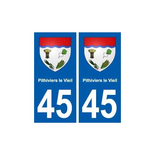 45 Pithiviers-le-Vieil blason ville autocollant plaque stickers