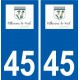 45 Pithiviers-le-Vieil logo ville autocollant plaque stickers