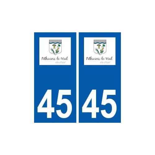 45 Pithiviers-le-Vieil logo ville autocollant plaque stickers