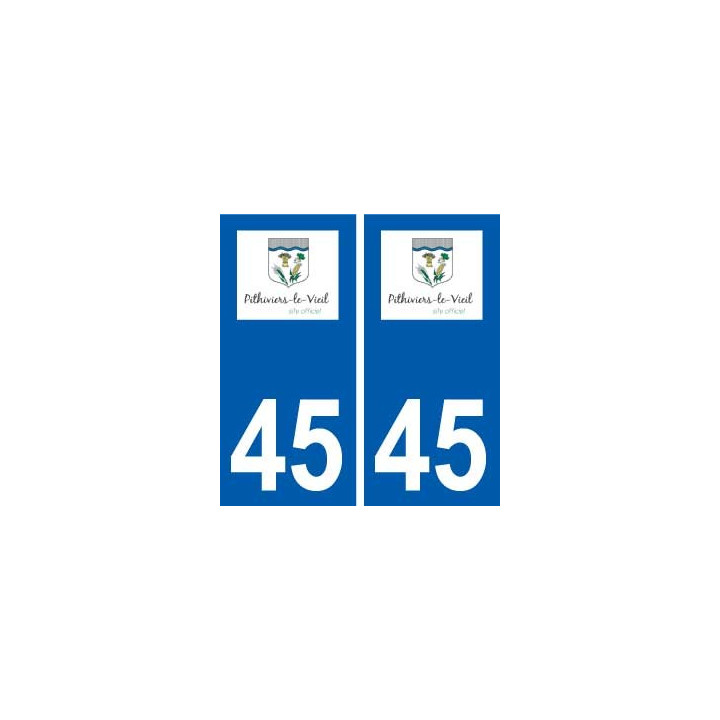 45 Pithiviers-le-Vieil logo ville autocollant plaque stickers