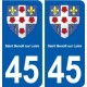 45 Saint-Benoà®t-sur-Loire blason ville autocollant plaque stickers