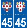 45 Saint-Benoà®t-sur-Loire blason ville autocollant plaque stickers
