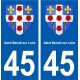 45 Saint-Benoà®t-sur-Loire blason ville autocollant plaque stickers