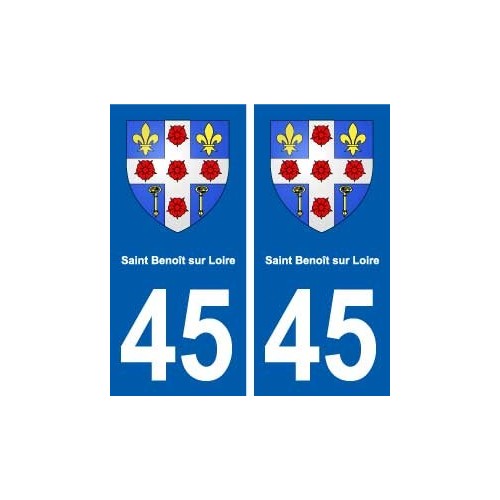 45 Saint-Benoà®t-sur-Loire blason ville autocollant plaque stickers