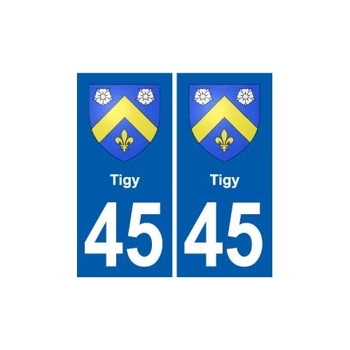 45 Tigy blason ville autocollant plaque stickers