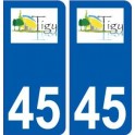 45 Tigy logo ville autocollant plaque stickers
