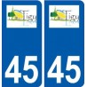 45 Tigy logo ville autocollant plaque stickers
