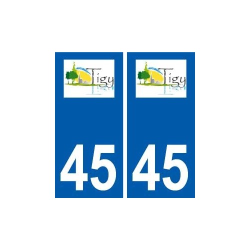 45 Tigy logo ville autocollant plaque stickers