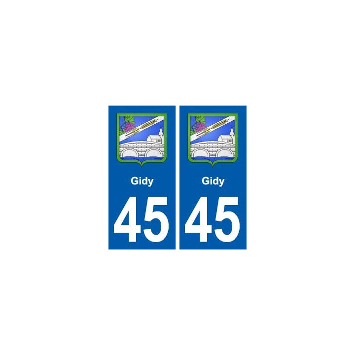 45 Gidy blason ville autocollant plaque stickers