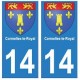 14 Cormelles-le-Royal ville autocollant plaque