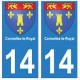 14 Cormelles-le-Royal ville autocollant plaque