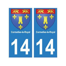 14 Cormelles-le-Royal ville autocollant plaque