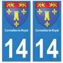 14 Cormelles-le-Royal ville autocollant plaque
