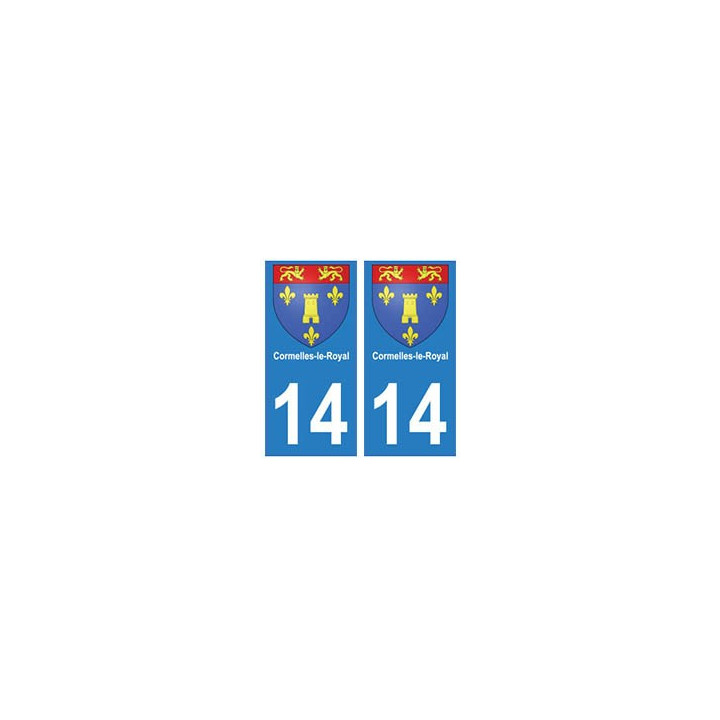 14 Cormelles-le-Royal ville autocollant plaque