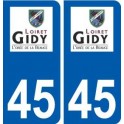 45 Gidy logo ville autocollant plaque stickers