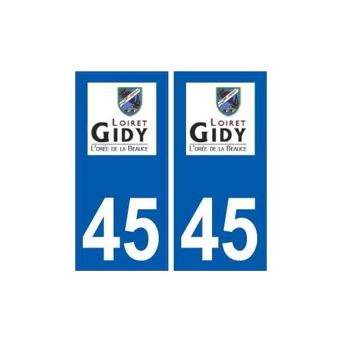 45 Gidy logo ville autocollant plaque stickers