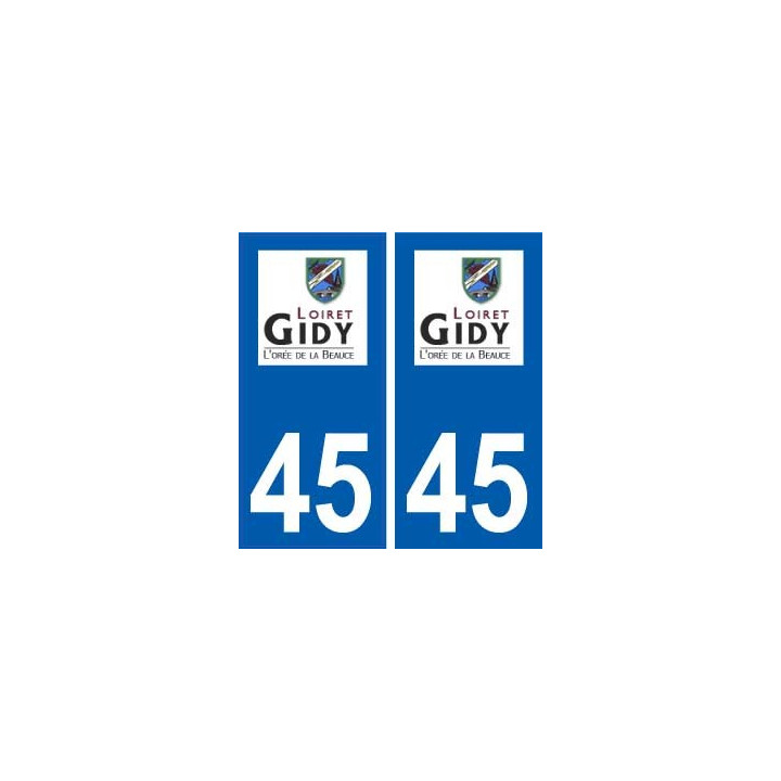 45 Gidy logo ville autocollant plaque stickers