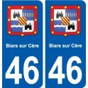 46 Biars-sur-Cère blason autocollant plaque stickers ville