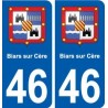 46 Biars-sur-Cère blason autocollant plaque stickers ville