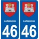 46 Lalbenque blason autocollant plaque stickers ville