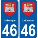 46 Lalbenque blason autocollant plaque stickers ville