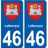 46 Lalbenque blason autocollant plaque stickers ville