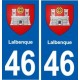 46 Lalbenque blason autocollant plaque stickers ville