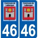 46 Lalbenque logo autocollant plaque stickers ville