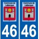 46 Lalbenque logo autocollant plaque stickers ville