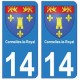 14 Cormelles-le-Royal ville autocollant plaque