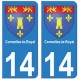 14 Cormelles-le-Royal ville autocollant plaque