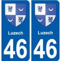 46 Luzech blason autocollant plaque stickers ville