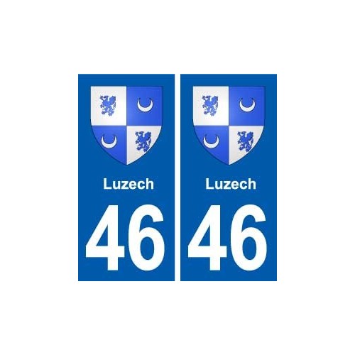 46 Luzech blason autocollant plaque stickers ville