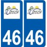 46 Luzech logo autocollant plaque stickers ville
