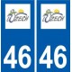 46 Luzech logo autocollant plaque stickers ville